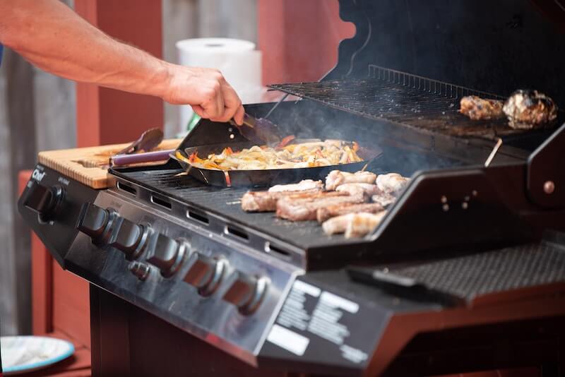 grilling food outside