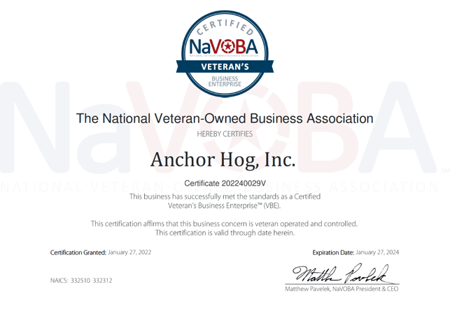 navoba veteran certification