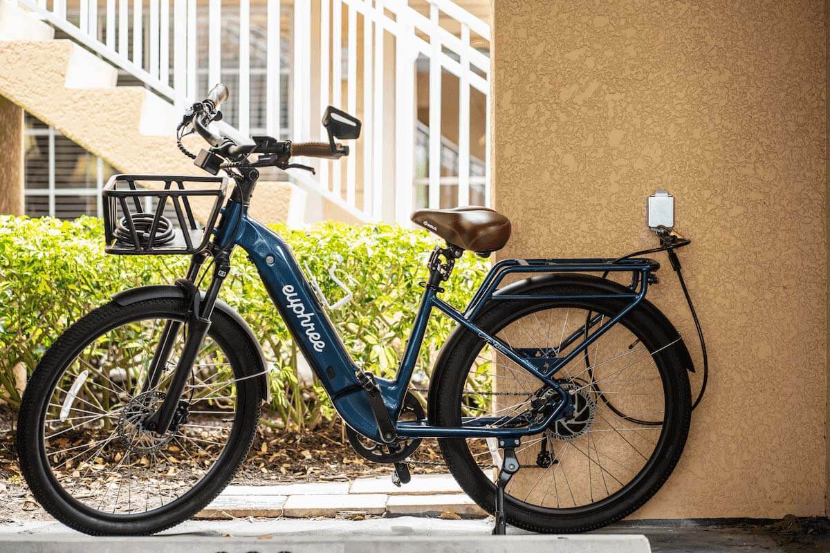 AnchorHog® securing a electric bike